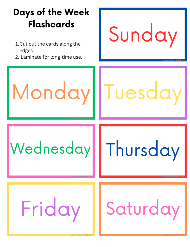 Days of the Week Flashcards