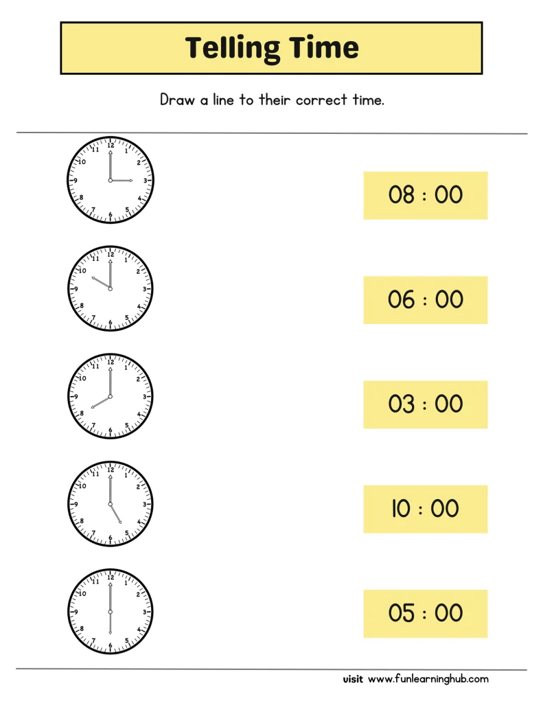 free clock worksheets