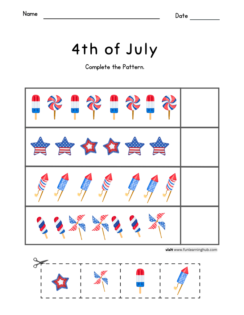 free independence pattern worksheets