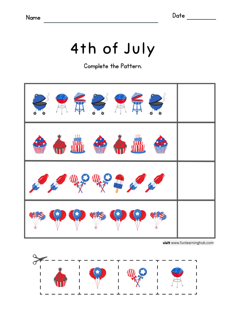 free independence pattern worksheets