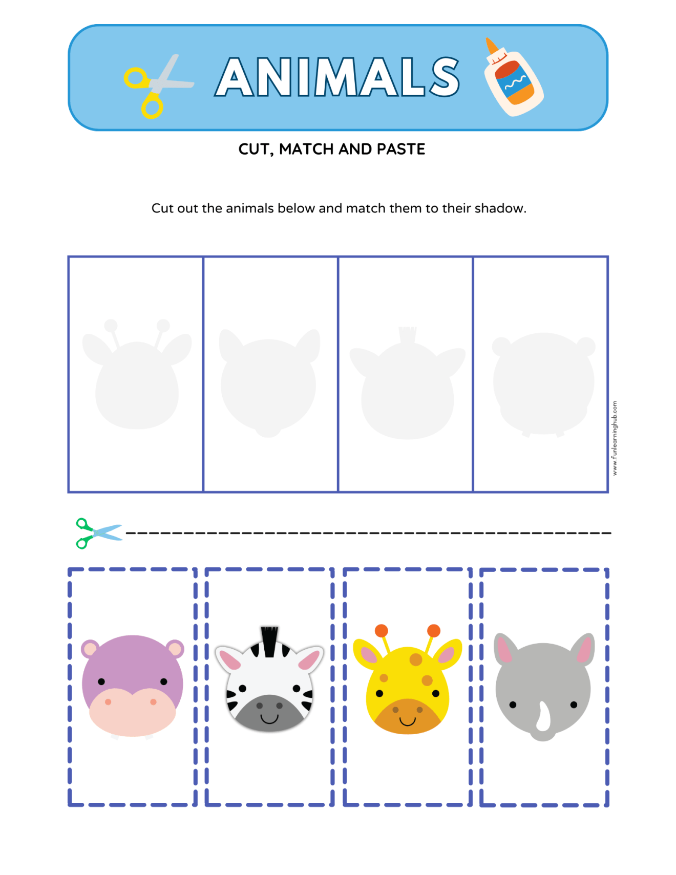 Free Animal Cut and Paste Worksheets: Engaging Printables - Fun ...