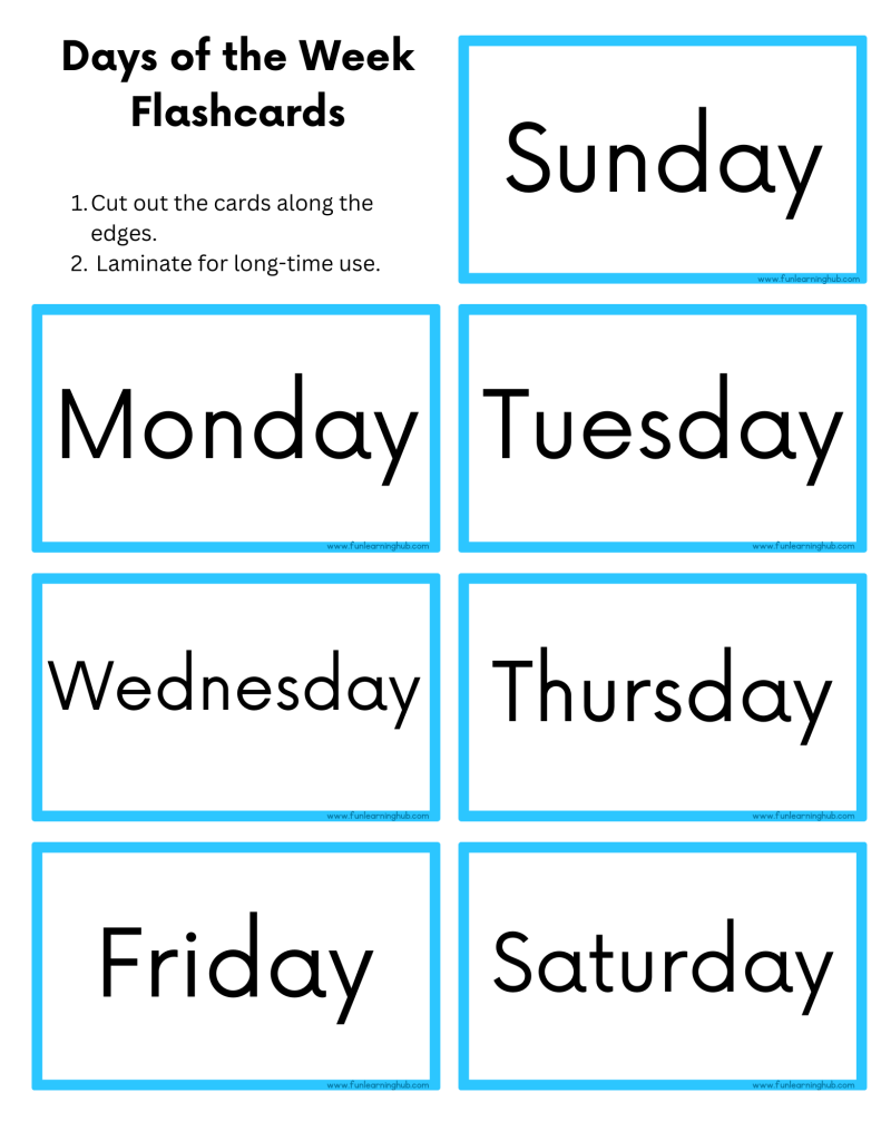 Days of the Week Flashcards