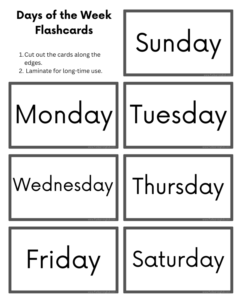 Days of the Week Flashcards