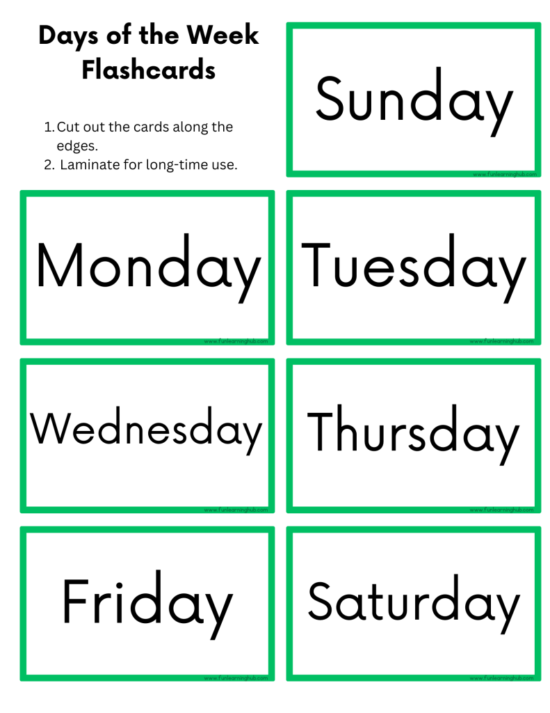 Days of the Week Flashcards