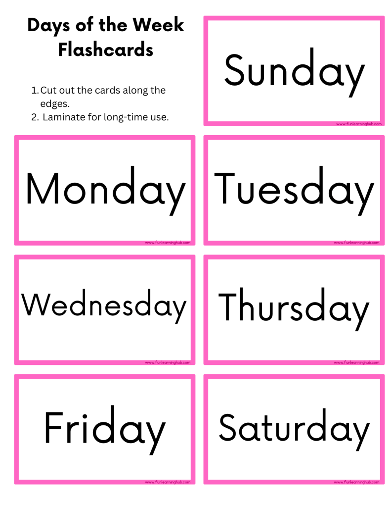 Days of the Week Flashcards