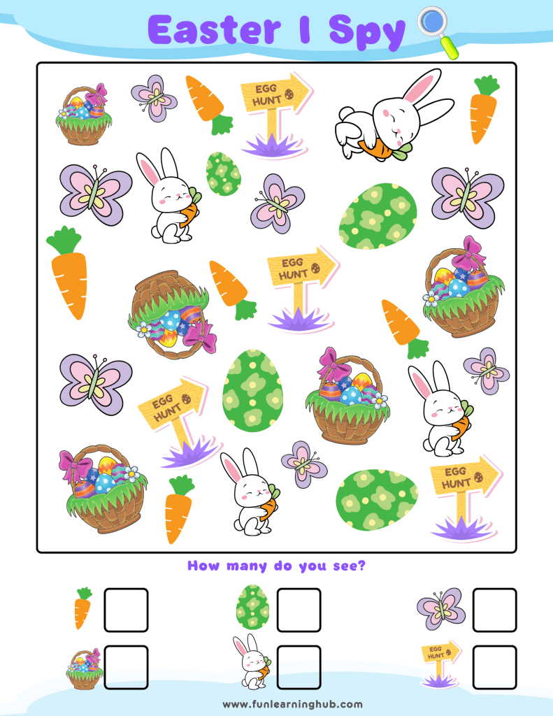 Easter Worksheets I spy