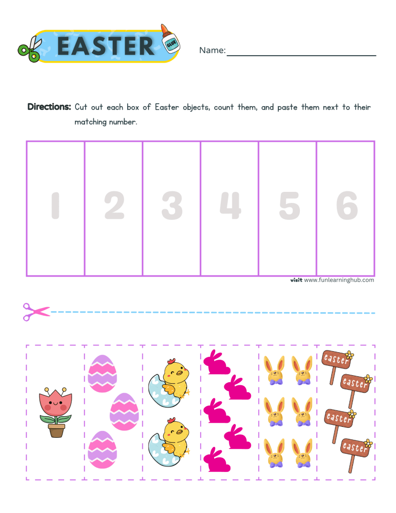 counting easter worksheets