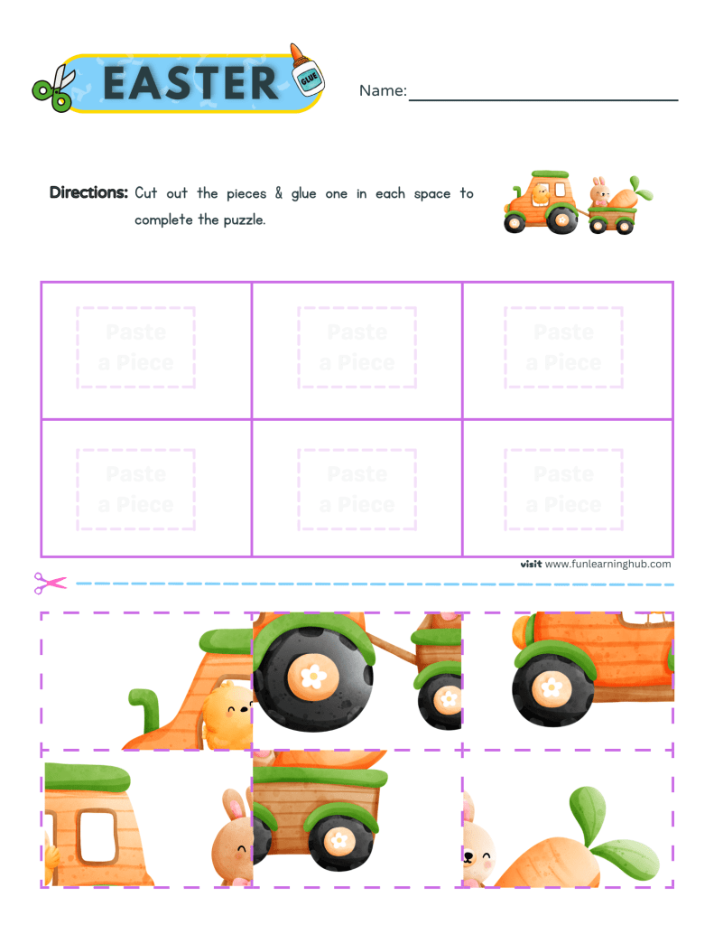 easter cut and paste worksheets