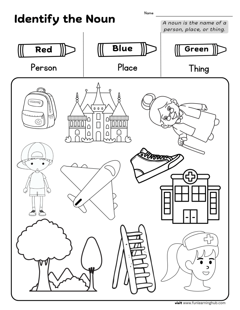 first grade noun worksheets for free