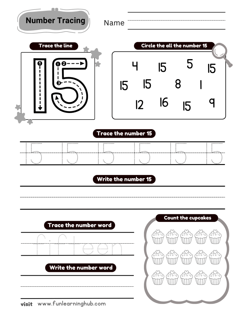 Kindergarten Number Tracing Worksheets