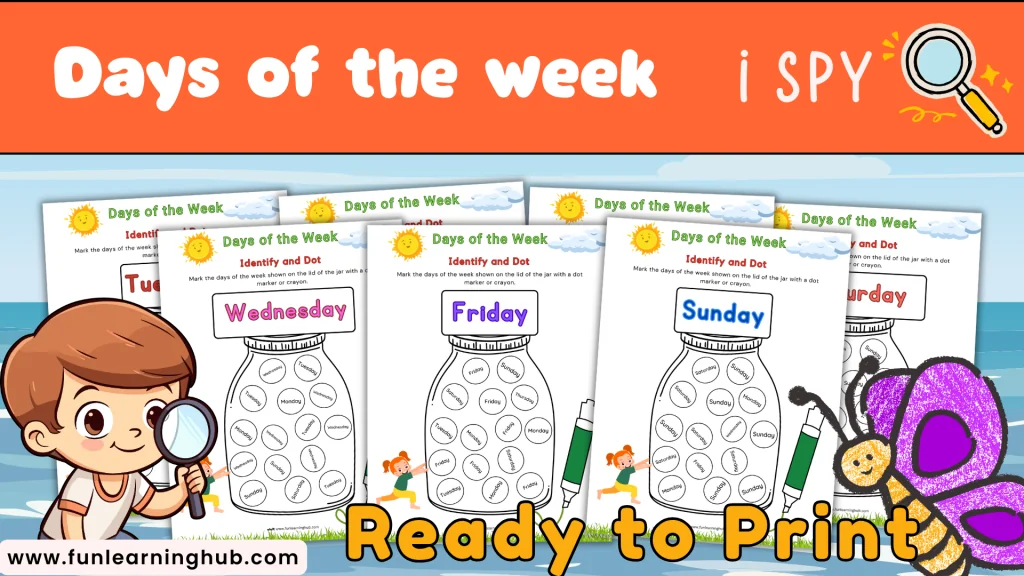 days of the week I spy worksheets