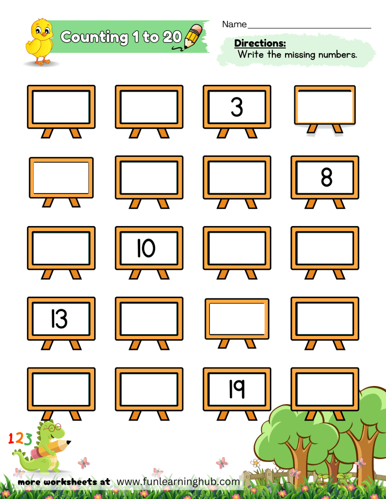 kindergarten missing numbers