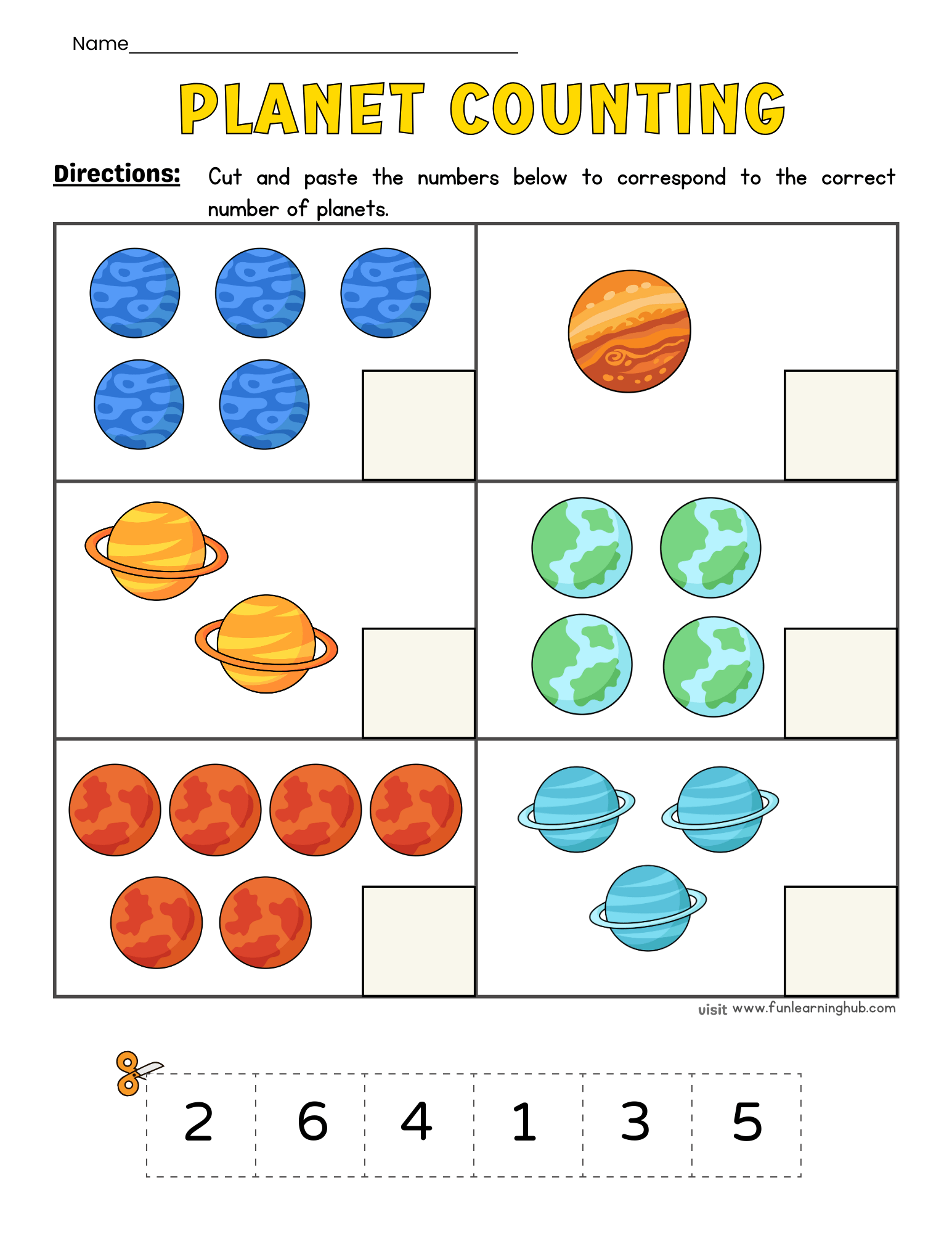 FREE Planets Cut and Paste Printable Activity for Kids - Fun Learning Hub