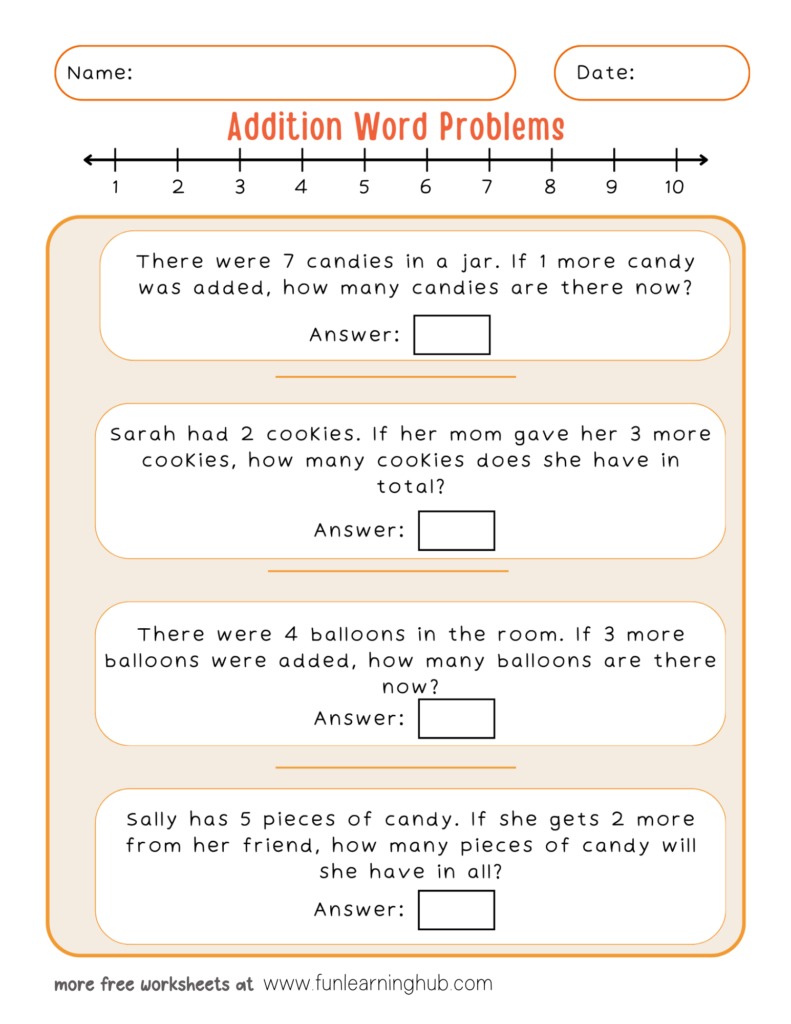 Halloween Addition word problems worksheets