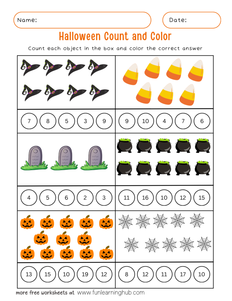 Halloween Counting Worksheet