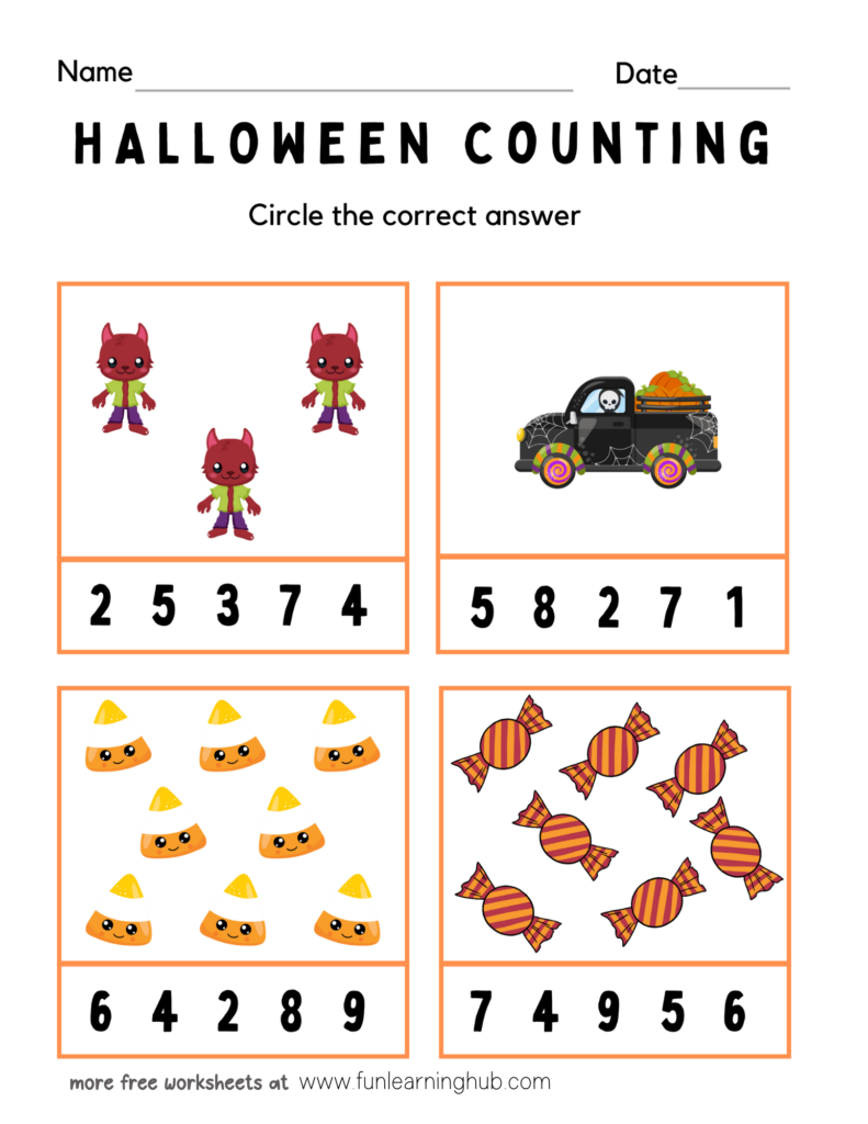 Halloween Counting Worksheet