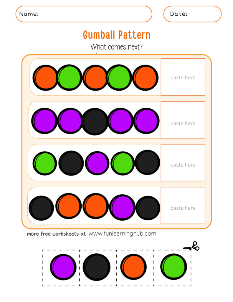 Halloween Pattern Worksheet