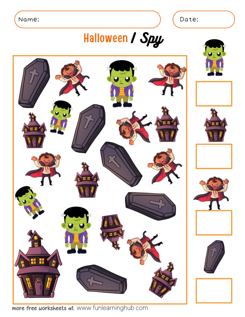 Halloween I Spy Worksheet
