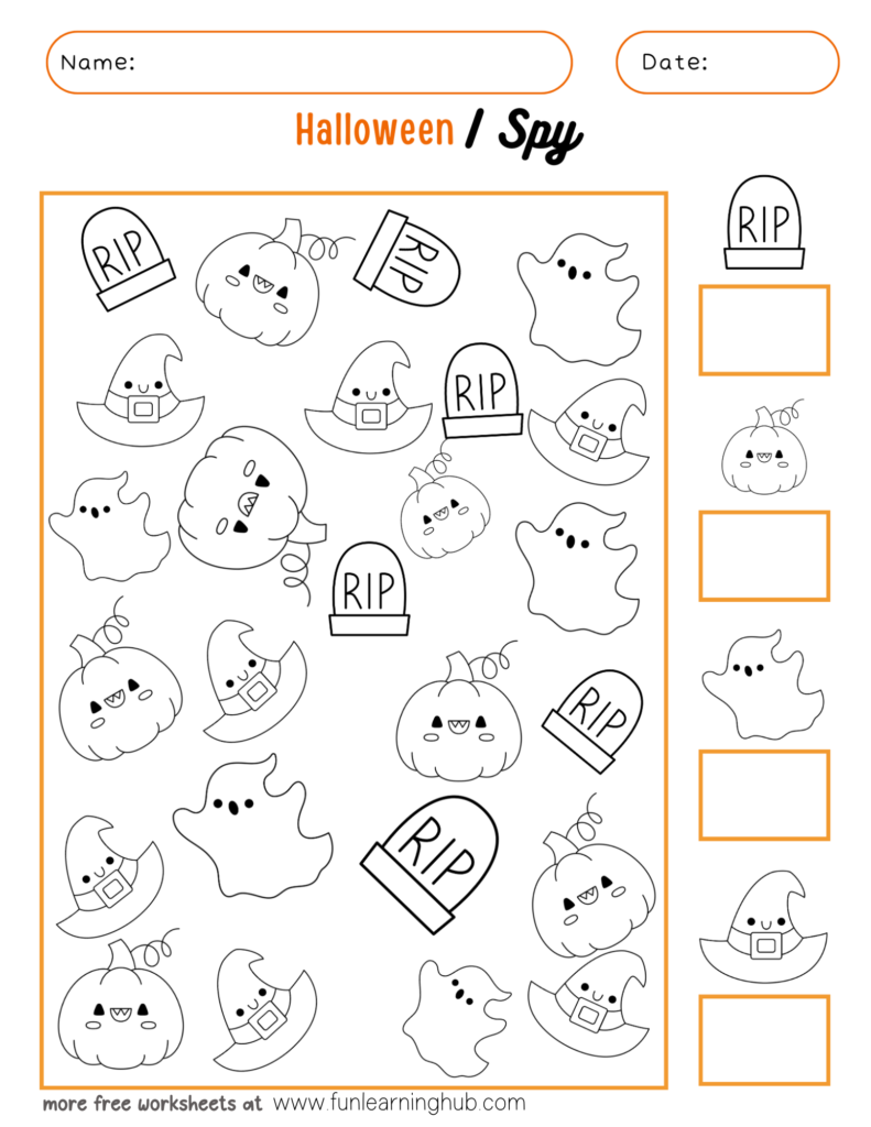 Halloween I Spy Worksheet