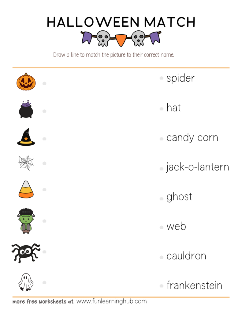 Halloween Match Worksheet