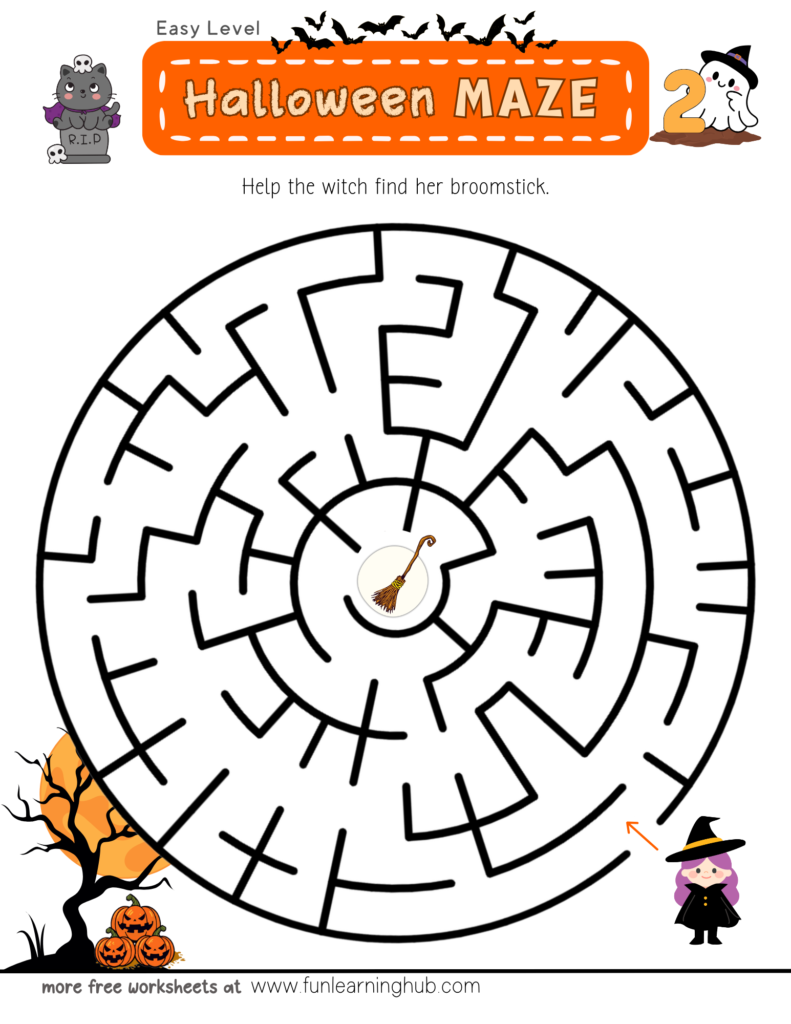 Halloween Maze printable for free