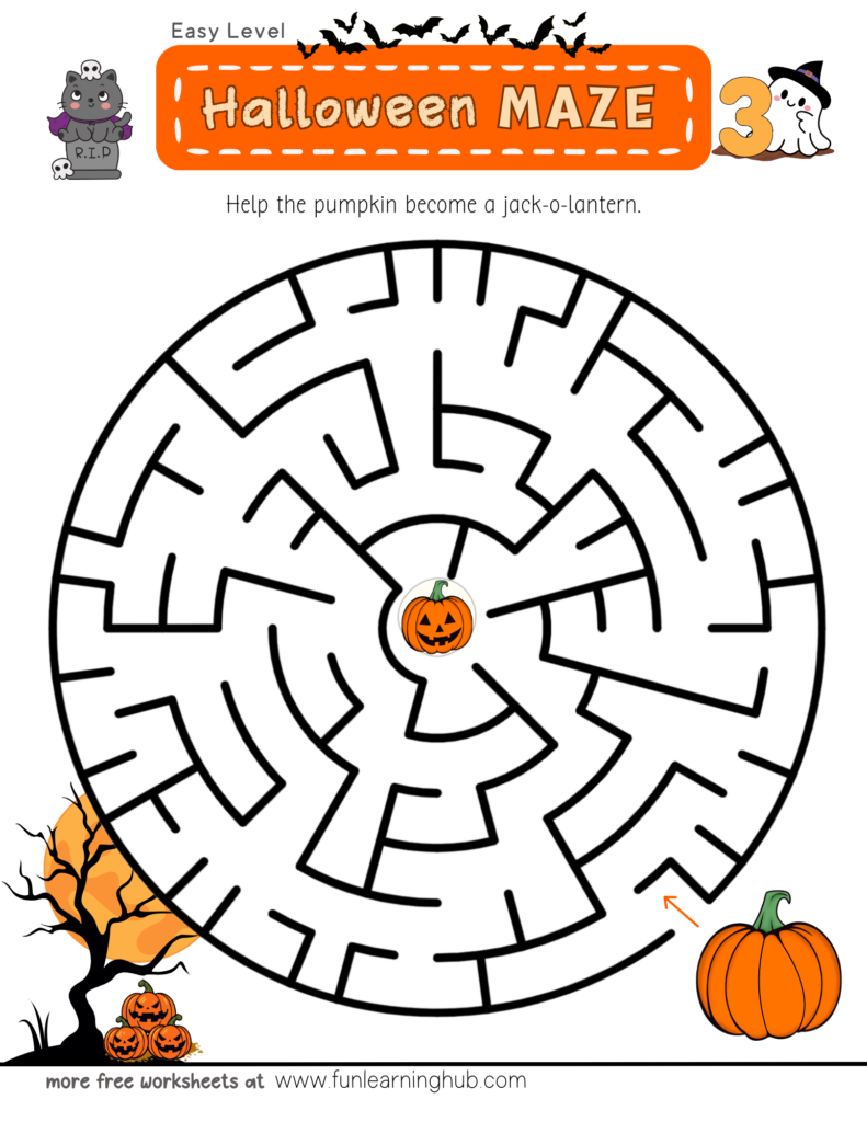 Halloween Maze printable for free