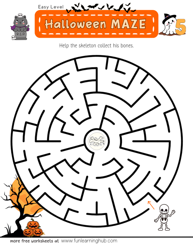 Halloween Maze printable for free