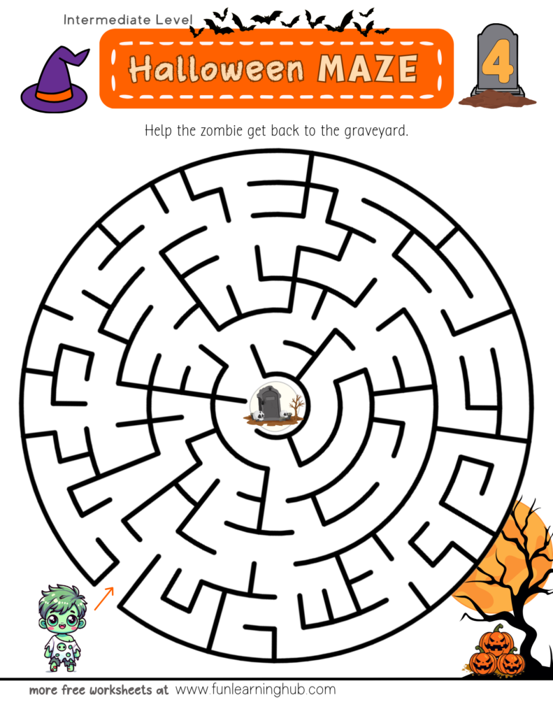 Halloween Maze printable for free
