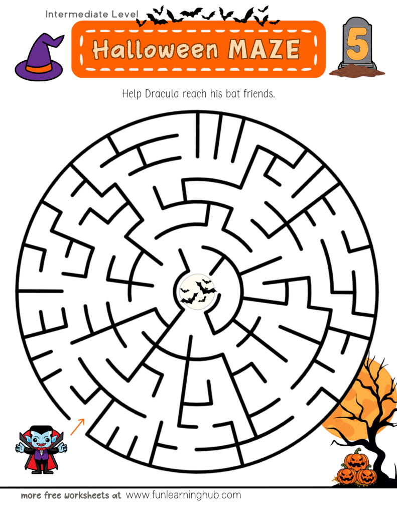 Halloween Maze printable for free