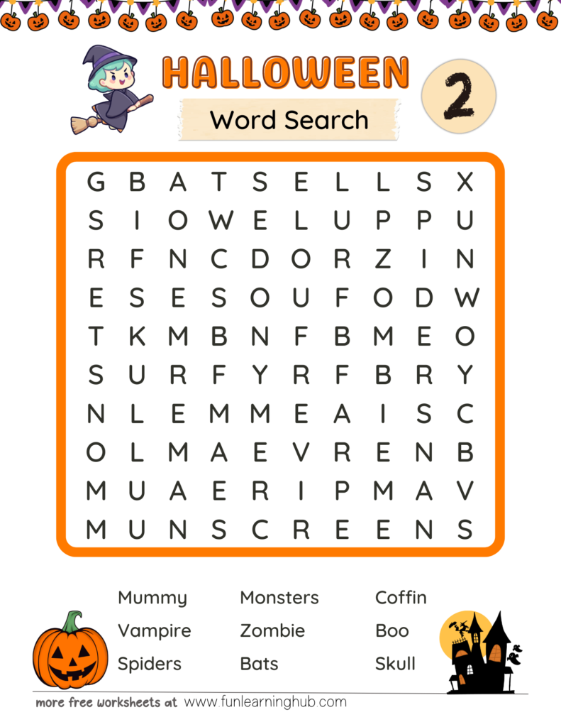 Halloween Word Search for free