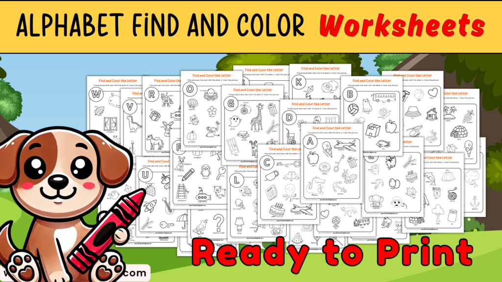 Alphabet Find and Color Worksheets