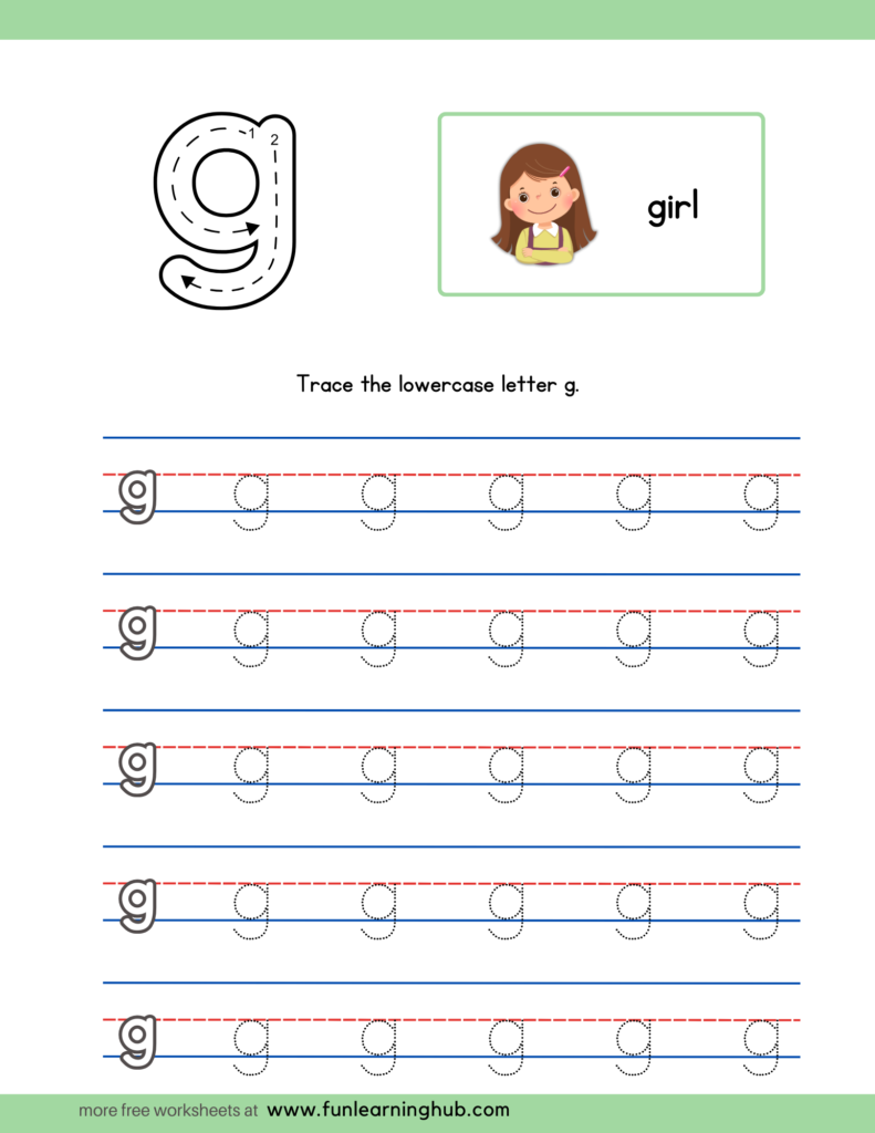 Alphabet Tracing Lowercase g