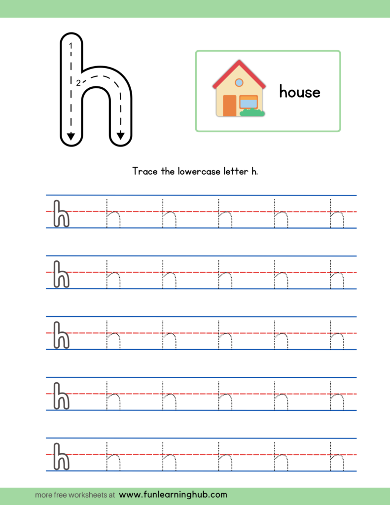 Alphabet Tracing Lowercase h