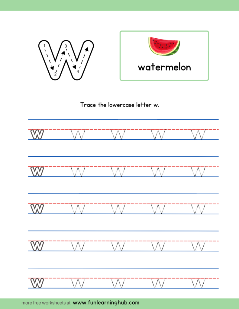 Alphabet Tracing Lowercase w