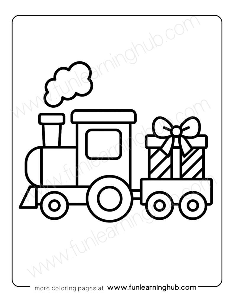 Christmas Train Coloring Page