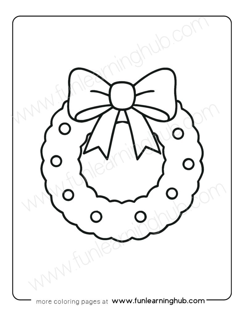 Christmas Wreath Coloring Page