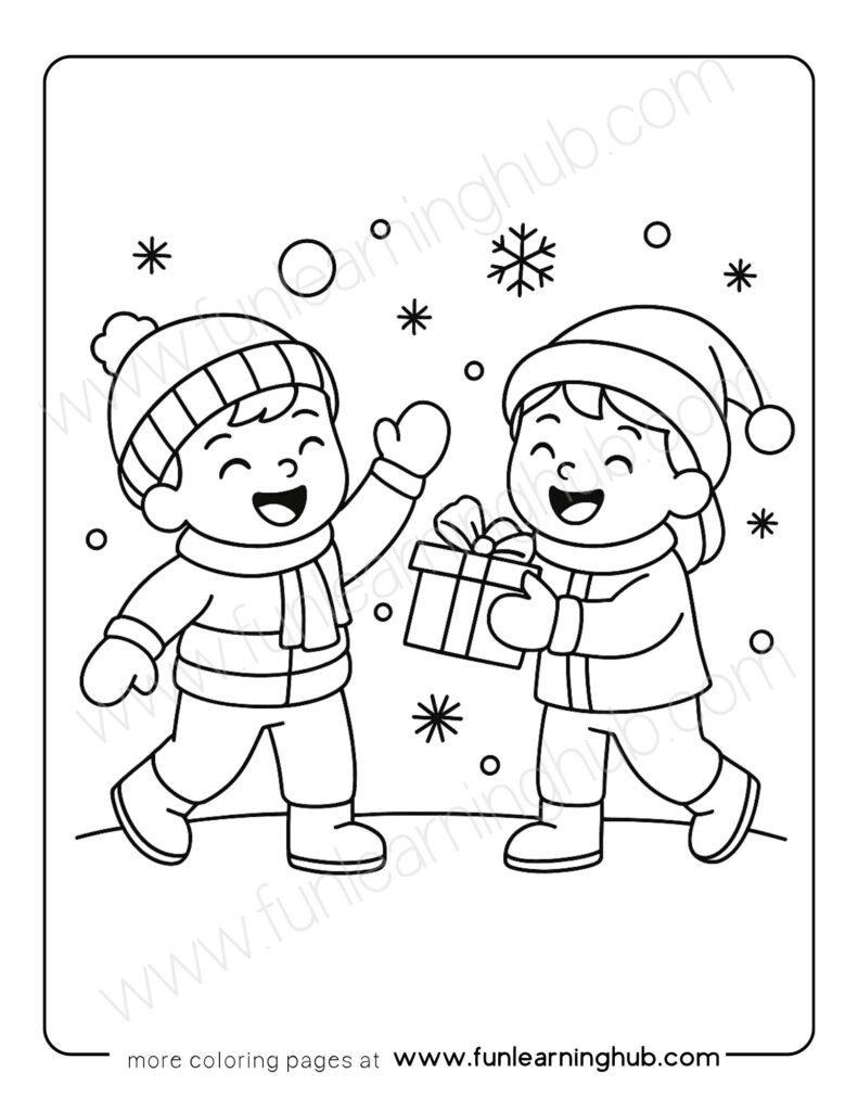 Gift Exchange Coloring Page