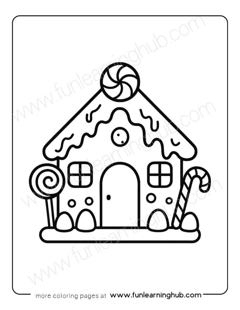 Gingerbread House Coloring Page