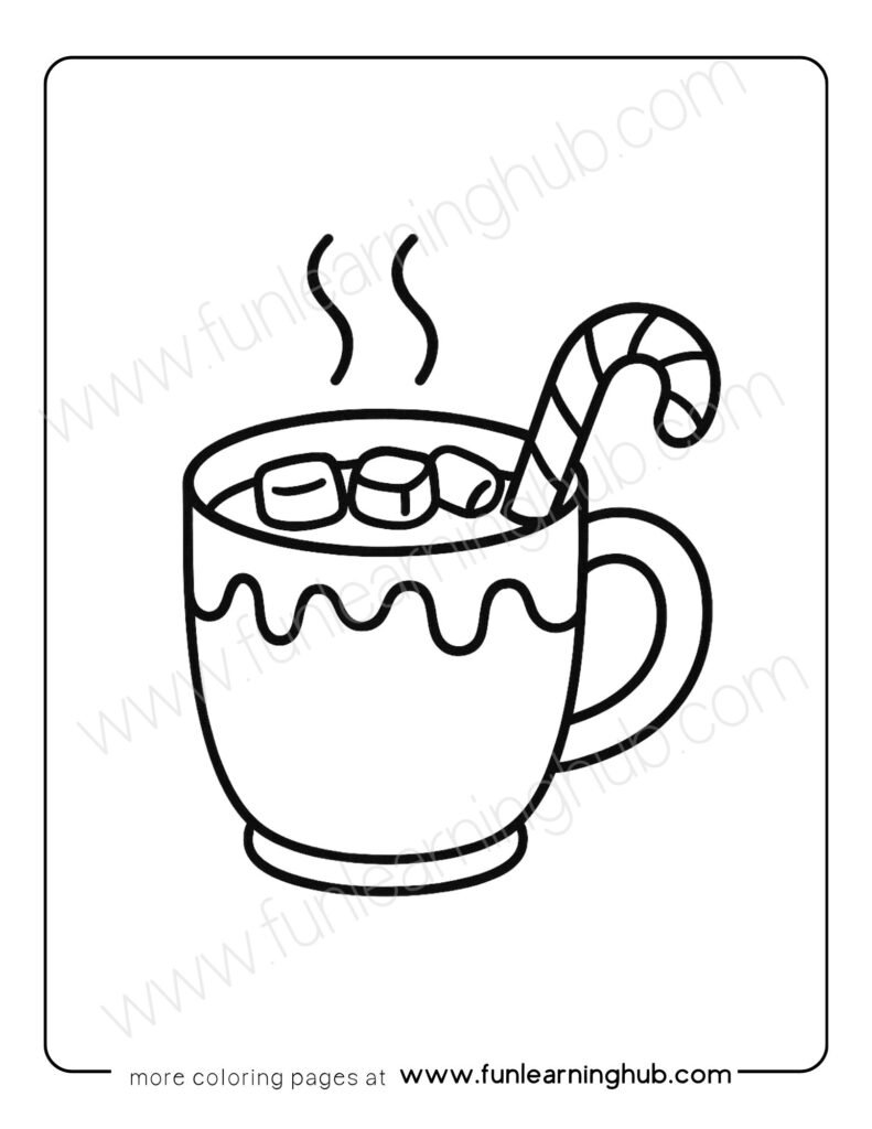 Hot Cocoa Coloring Page