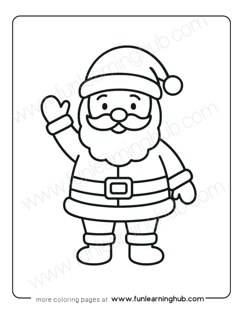 Santa Waving Coloring Page