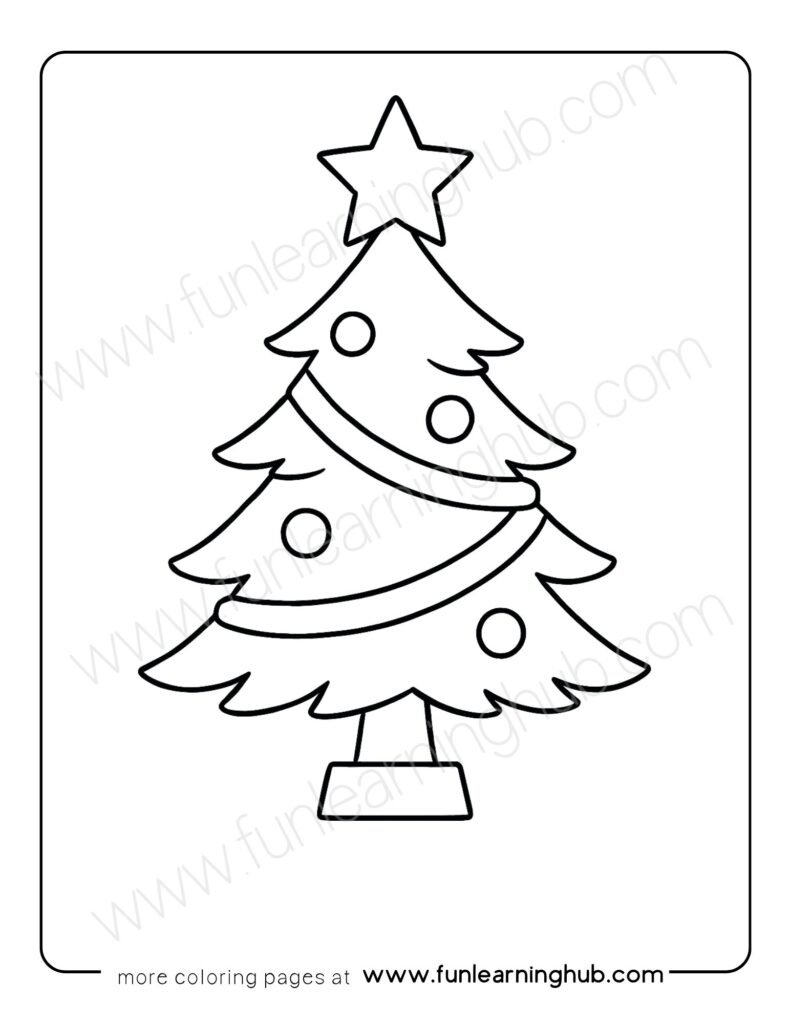 Simple Christmas Tree Coloring Page