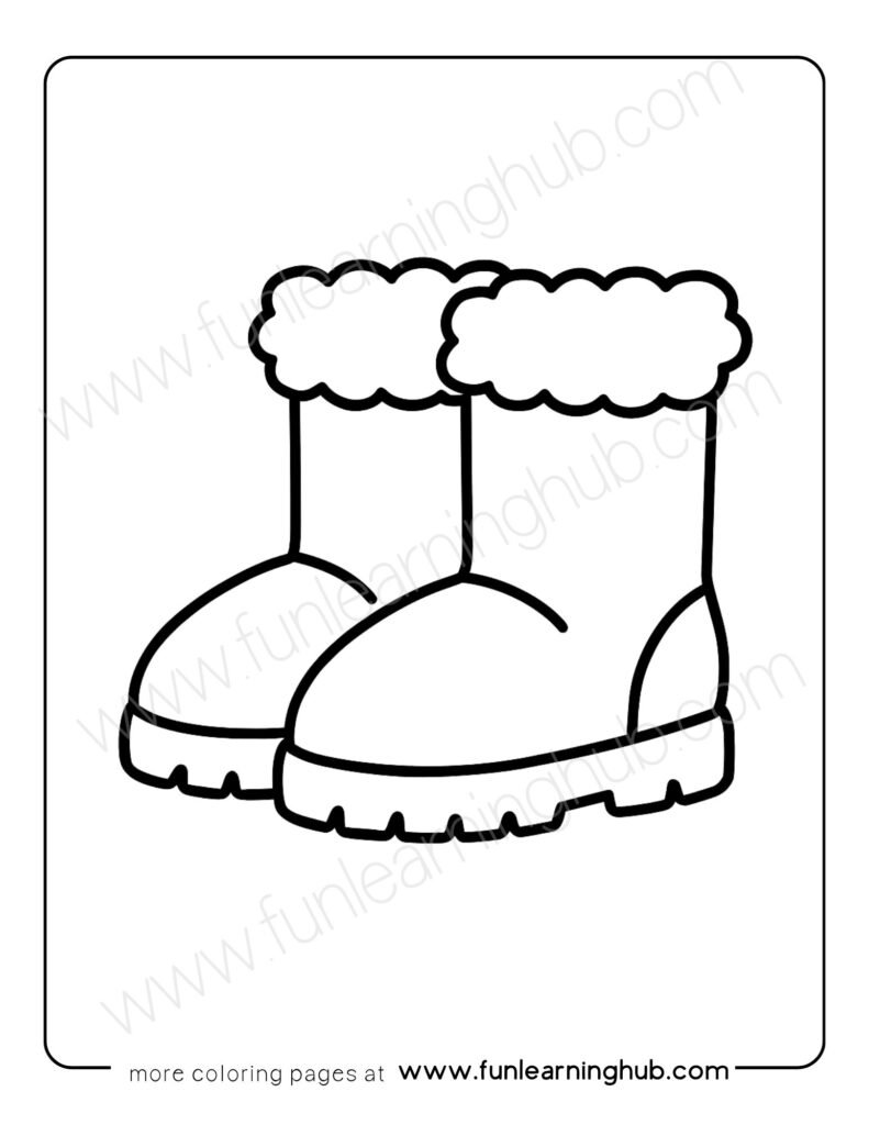 Winter Boots Coloring Page
