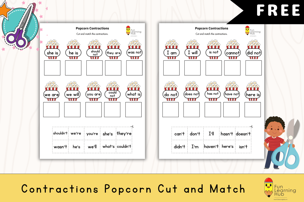 Download free worksheets for kids and printable 36 Free Contraction Worksheets