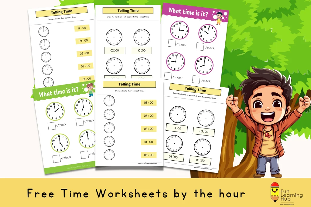 Download free worksheets for kids 98 Telling Time by the Hour Worksheets