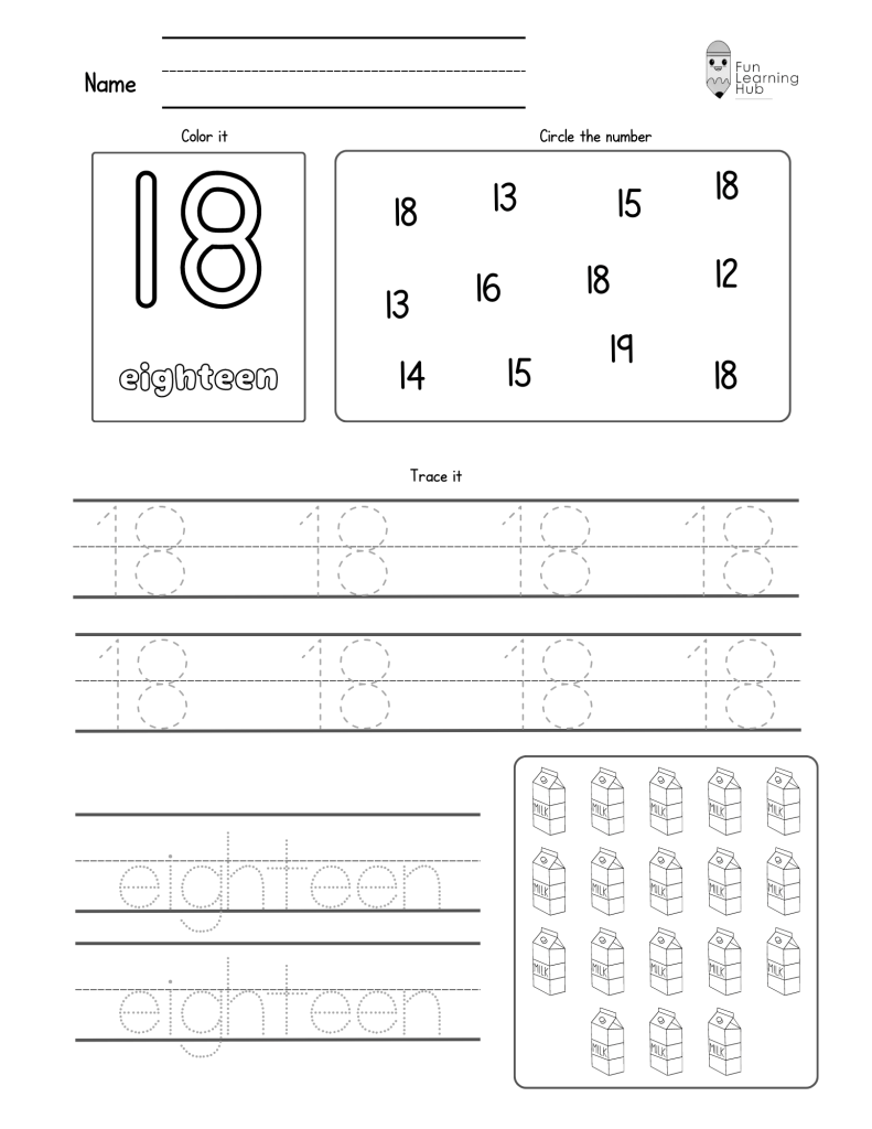 Number Tracing: 0 to 20 (Individual pages) 54 Number Tracing: 0 to 20