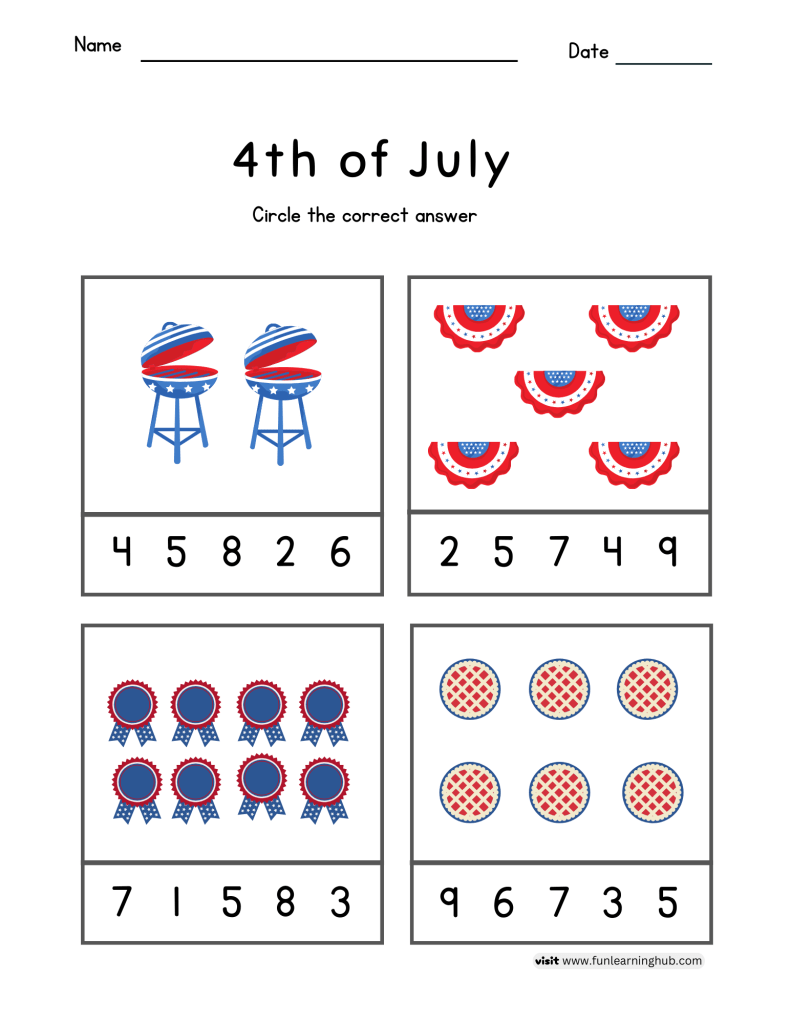 Independence Day Worksheets 33 free independence counting worksheets