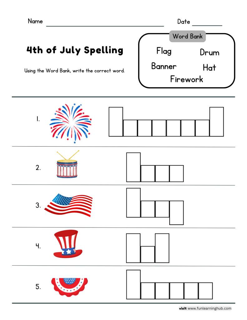 Summer I Spy 18 free independence worksheets