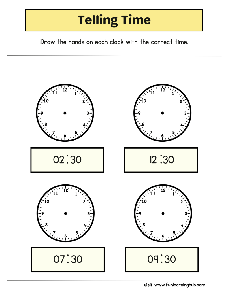 Time Worksheets 11 draw clock hands worksheets