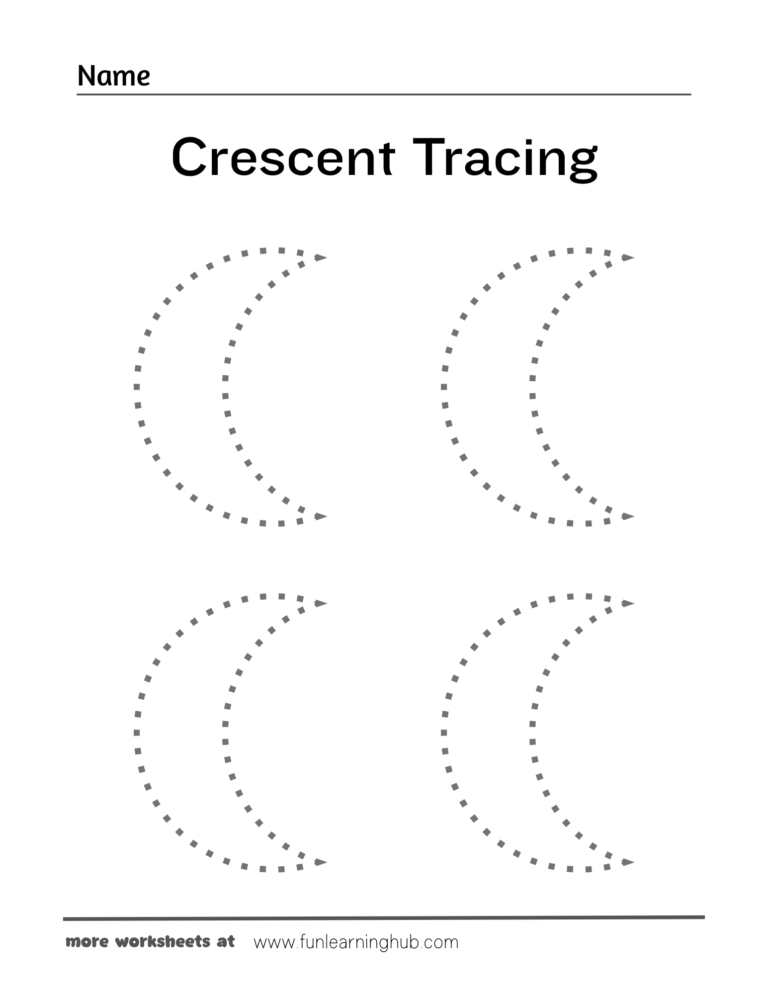 Crescent Tracing Worksheet