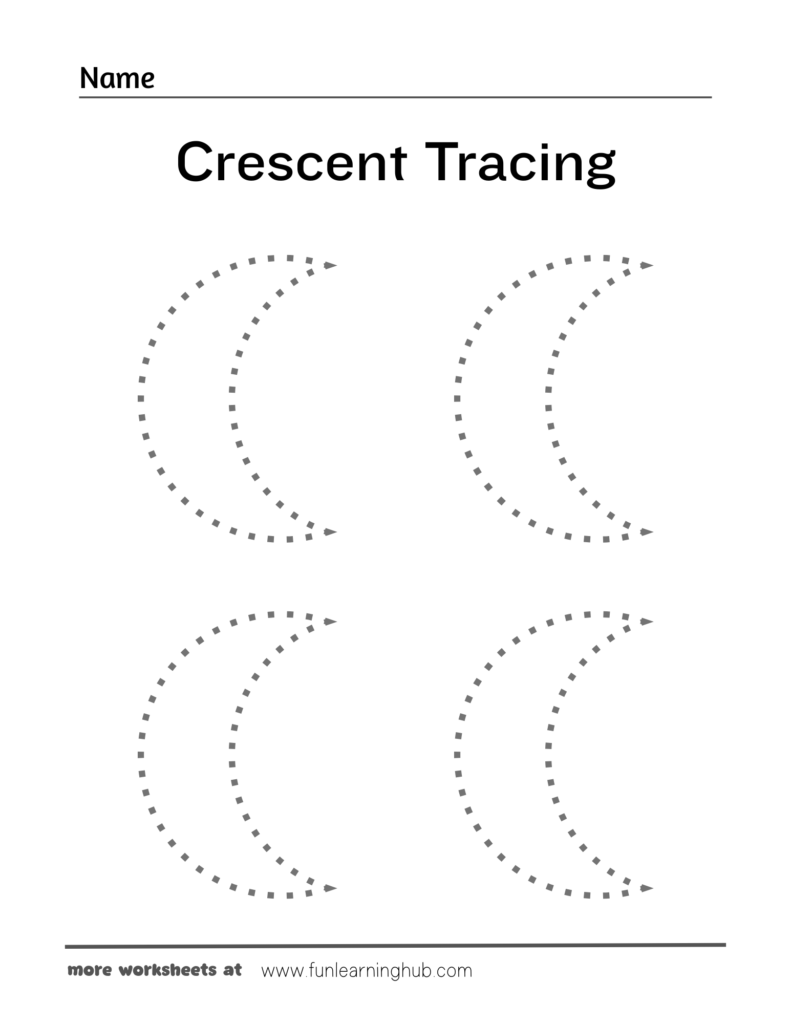 Crescent Tracing Worksheet